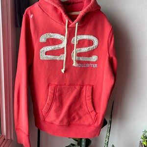 Hollister hoodie pink red color